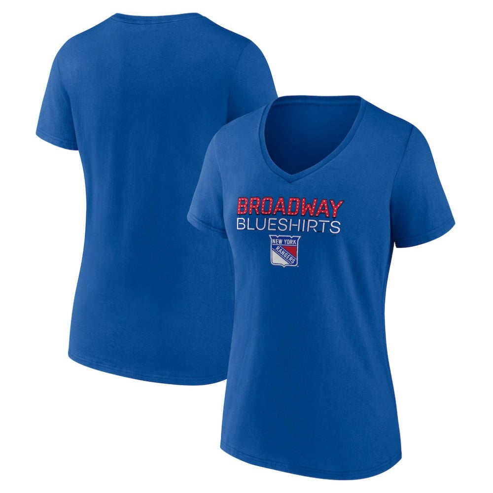 New York Rangers Women's Shout Out V-Neck T-Shirt - Blue - NHL 5194661