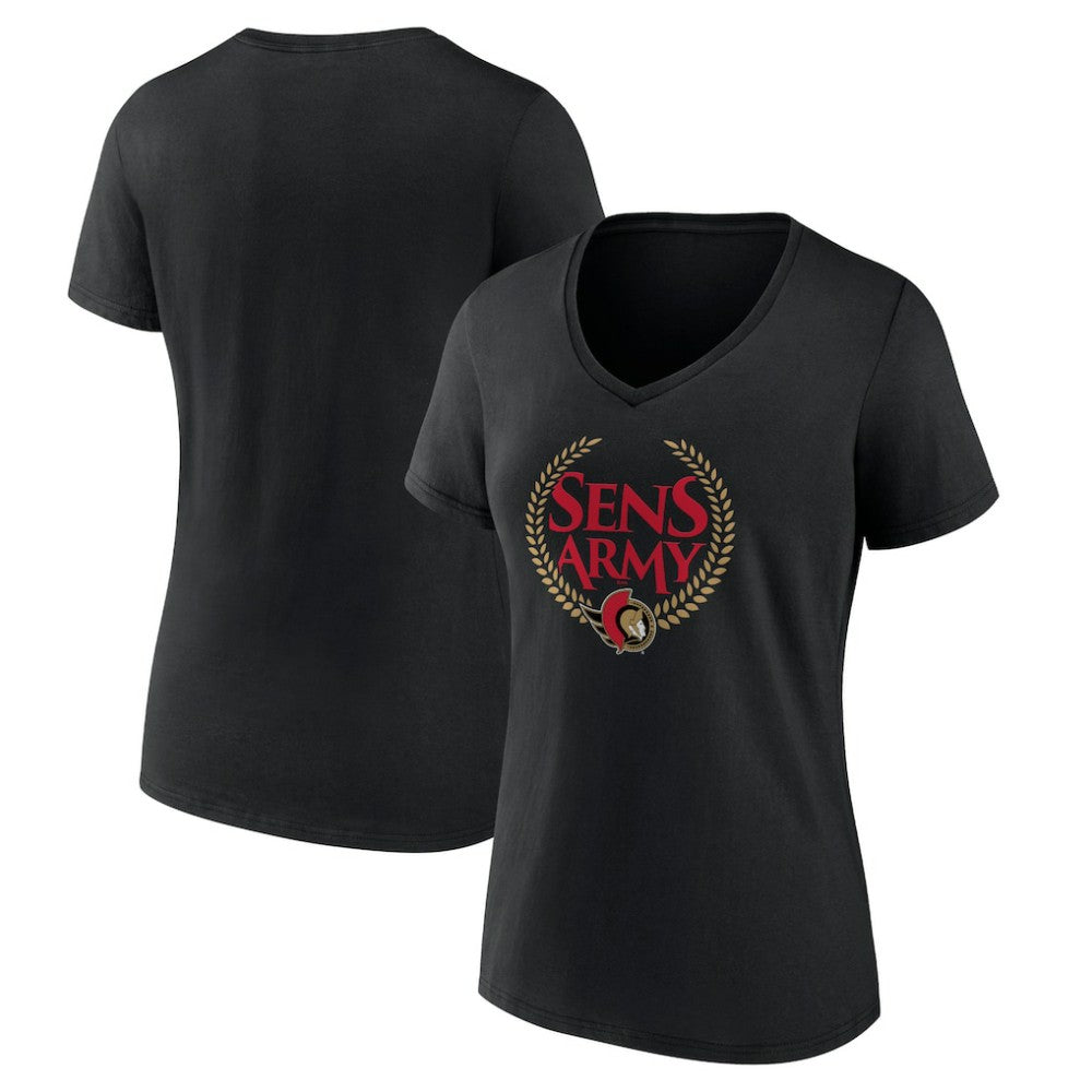 Ottawa Senators Women's Shout Out V-Neck T-Shirt - Black - NHL 5194662