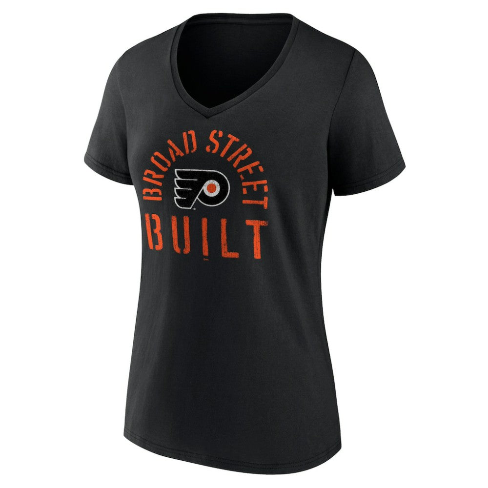 Philadelphia Flyers Women's Shout Out V-Neck T-Shirt - Black - NHL 5194663