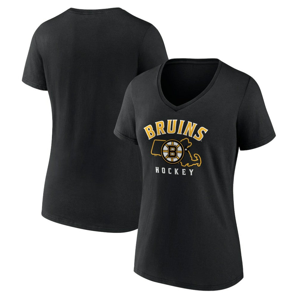 Boston Bruins Women's Proclamation V-Neck T-Shirt - Black - NHL 5195063