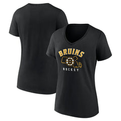 Boston Bruins Women's Proclamation V-Neck T-Shirt - Black - NHL 5195063