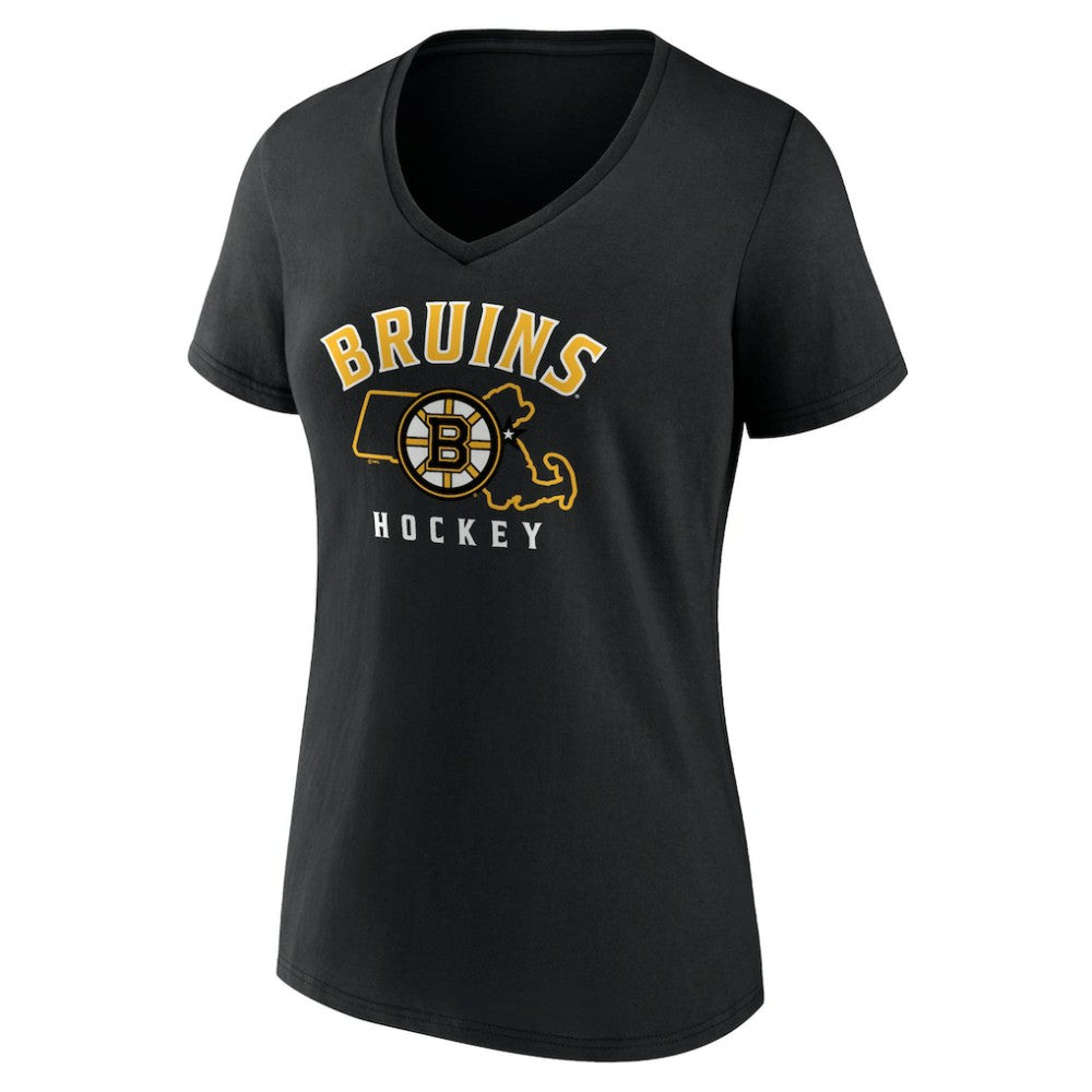 Boston Bruins Women's Proclamation V-Neck T-Shirt - Black - NHL 5195063