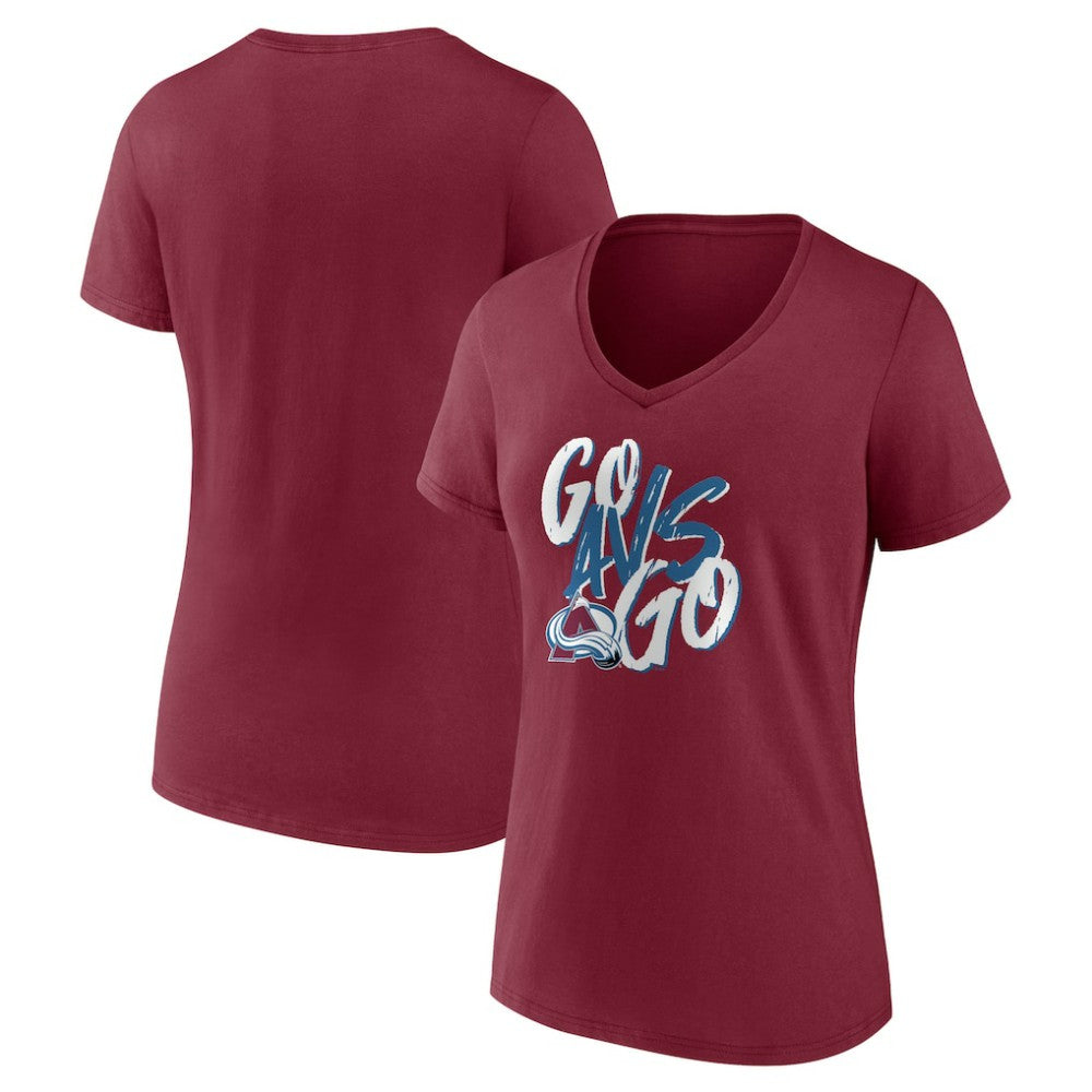 Colorado Avalanche Women's Proclamation V-Neck T-Shirt - Burgundy - NHL 5195065