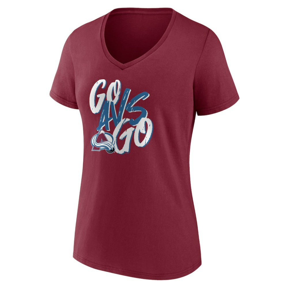 Colorado Avalanche Women's Proclamation V-Neck T-Shirt - Burgundy - NHL 5195065