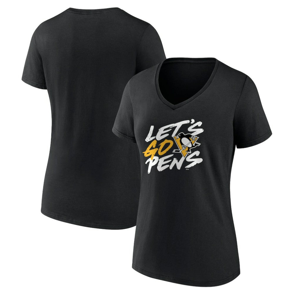 Pittsburgh Penguins Women's Proclamation V-Neck T-Shirt - Black - NHL 5195071