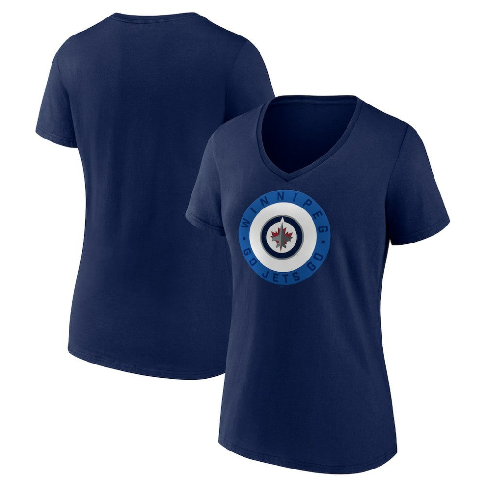 Winnipeg Jets Women's Proclamation V-Neck T-Shirt - Navy - NHL 5195075