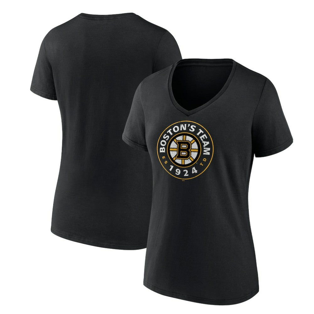 Boston Bruins Women's Represent V-Neck T-Shirt - Black - NHL 5195433