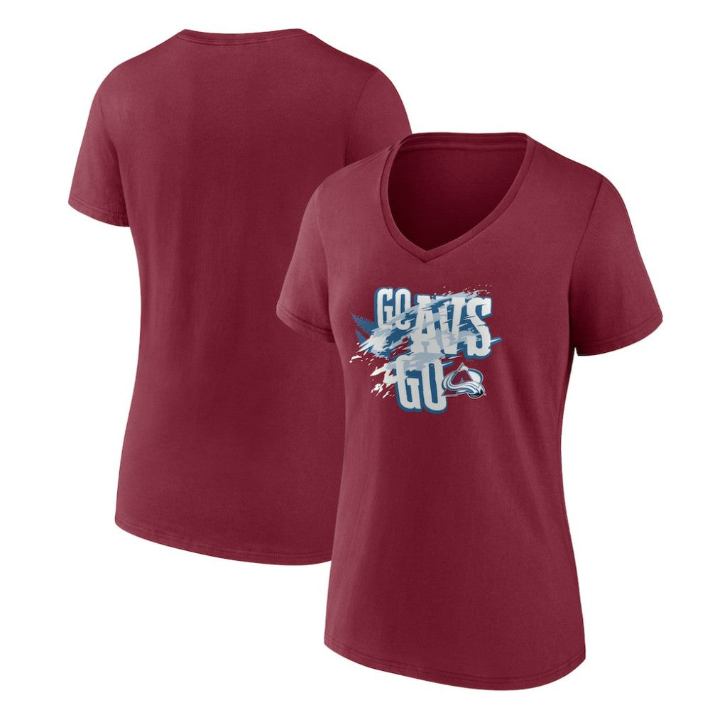 Colorado Avalanche Women's Represent V-Neck T-Shirt - Burgundy - NHL 5195440