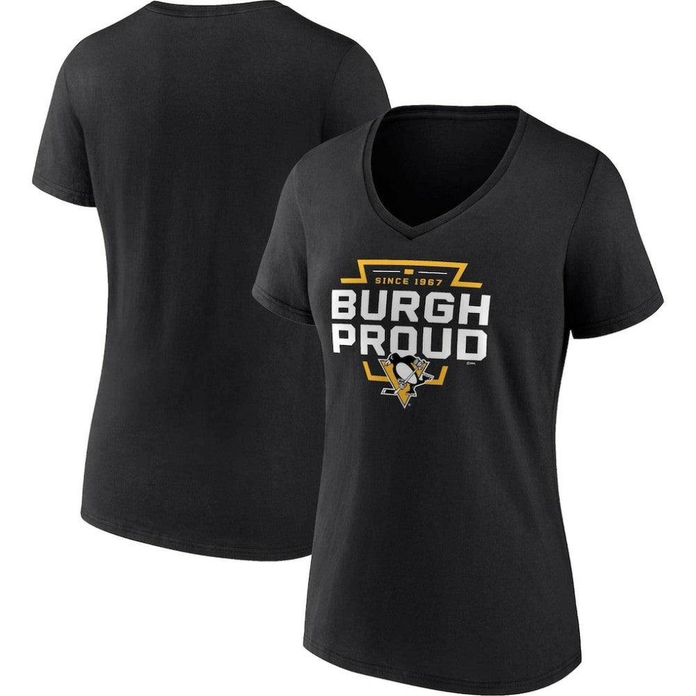 Pittsburgh Penguins Women's Represent V-Neck T-Shirt - Black - NHL 5195458