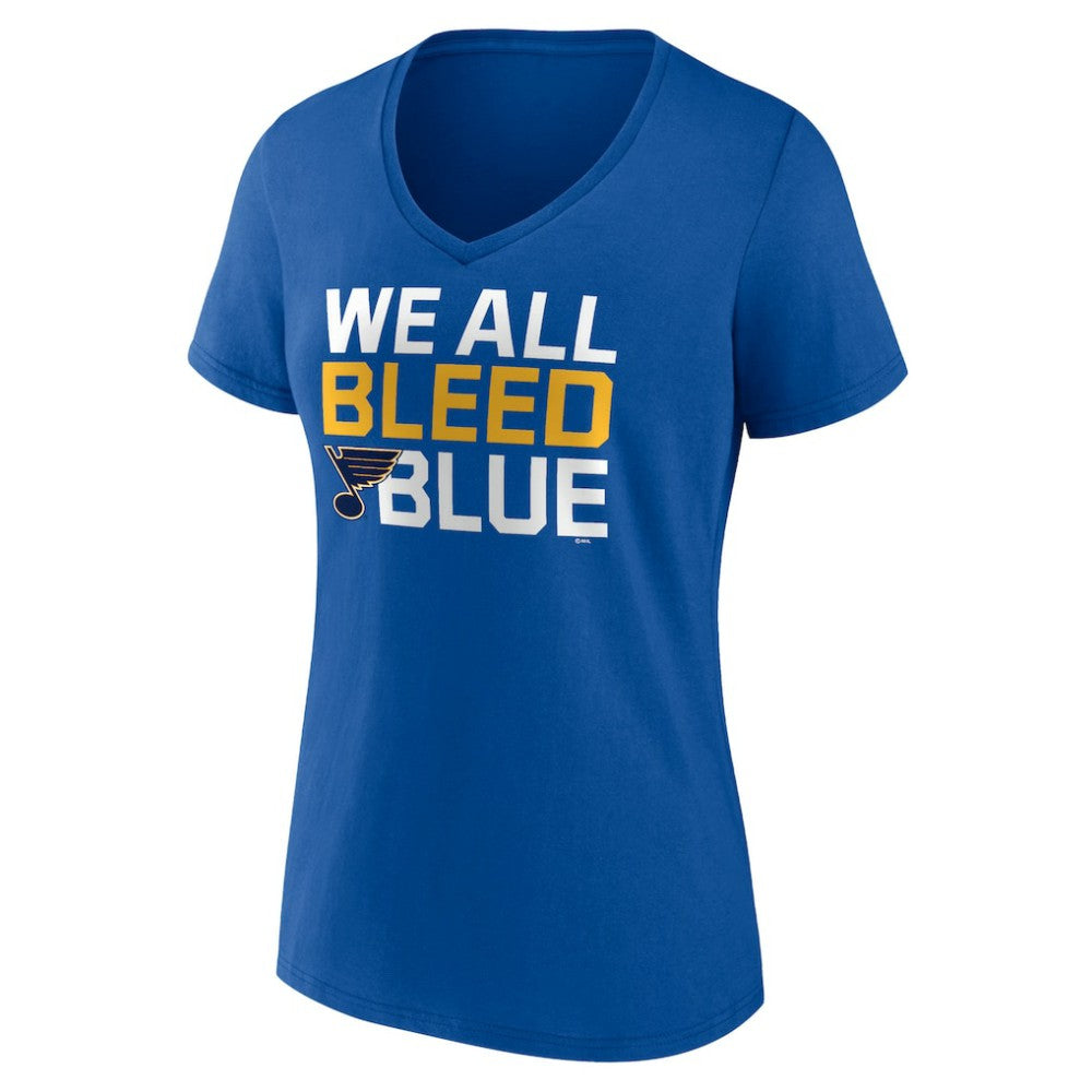 St. Louis Blues Women's Represent V-Neck T-Shirt - Blue - NHL 5195460