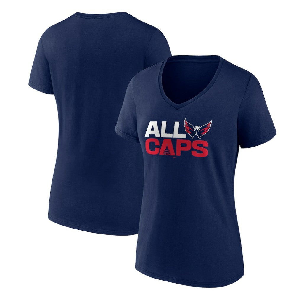 Washington Capitals Women's Represent V-Neck T-Shirt - Navy - NHL 5195461