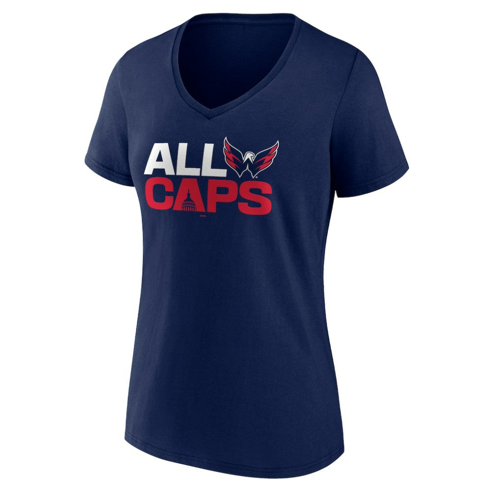 Washington Capitals Women's Represent V-Neck T-Shirt - Navy - NHL 5195461