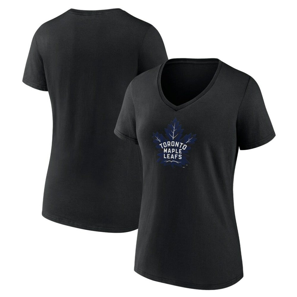 Toronto Maple Leafs Women's Alternate Logo V-Neck T-Shirt - Black - NHL 5196938