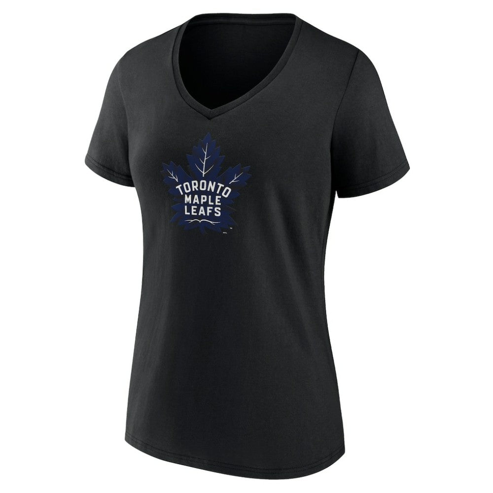 Toronto Maple Leafs Women's Alternate Logo V-Neck T-Shirt - Black - NHL 5196938