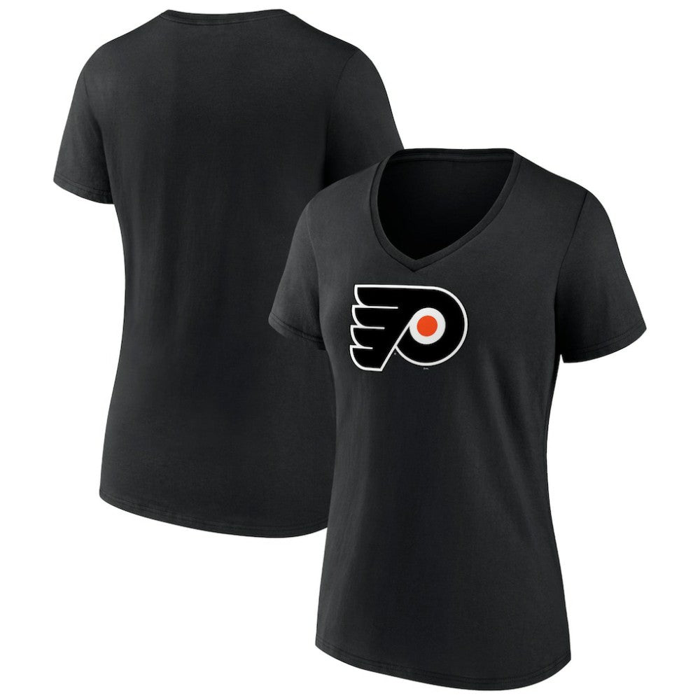 Philadelphia Flyers Women's Alternate Logo V-Neck T-Shirt - Black - NHL 5196946