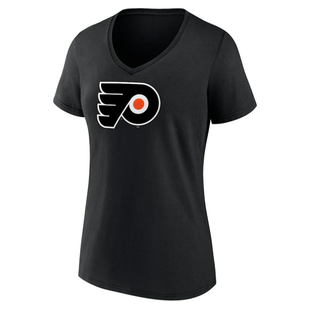 Philadelphia Flyers Women's Alternate Logo V-Neck T-Shirt - Black - NHL 5196946