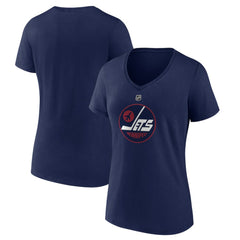 Winnipeg Jets Women's Alternate Logo V-Neck T-Shirt - Navy - NHL 5197034
