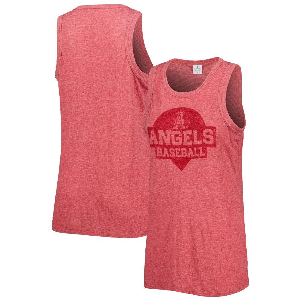 Los Angeles Angels Soft as a Grape Women's Tri-Blend Tank Top - Red - MLB Lifestyle