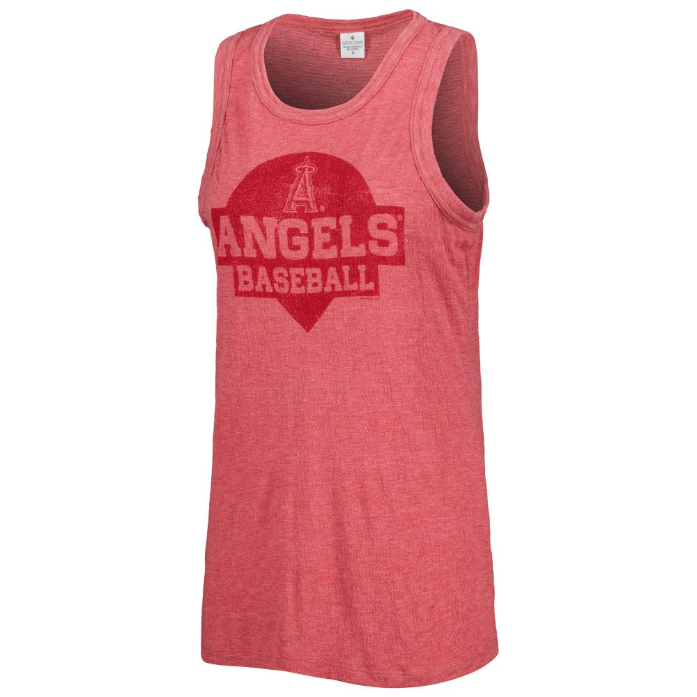 Los Angeles Angels Soft as a Grape Women's Tri-Blend Tank Top - Red - MLB Lifestyle