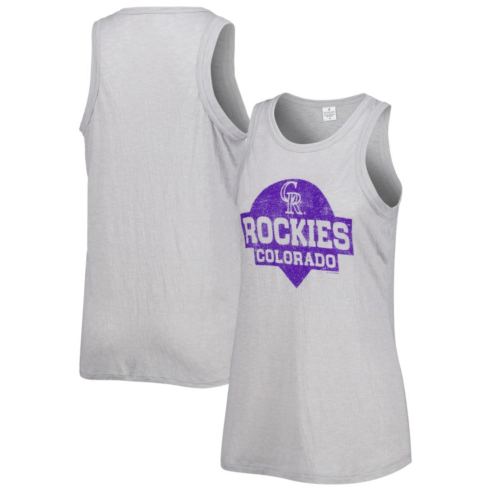 Colorado Rockies Soft as a Grape Women's Tri-Blend Tank Top - Gray - MLB Discount