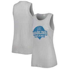 Miami Marlins Soft as a Grape Women's Tri-Blend Tank Top - Gray - MLB on Sale