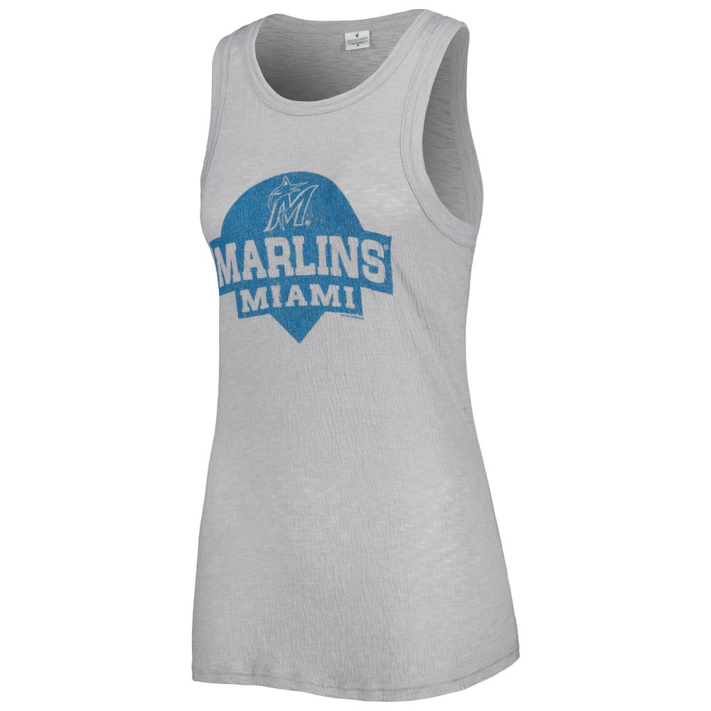 Miami Marlins Soft as a Grape Women's Tri-Blend Tank Top - Gray - MLB on Sale