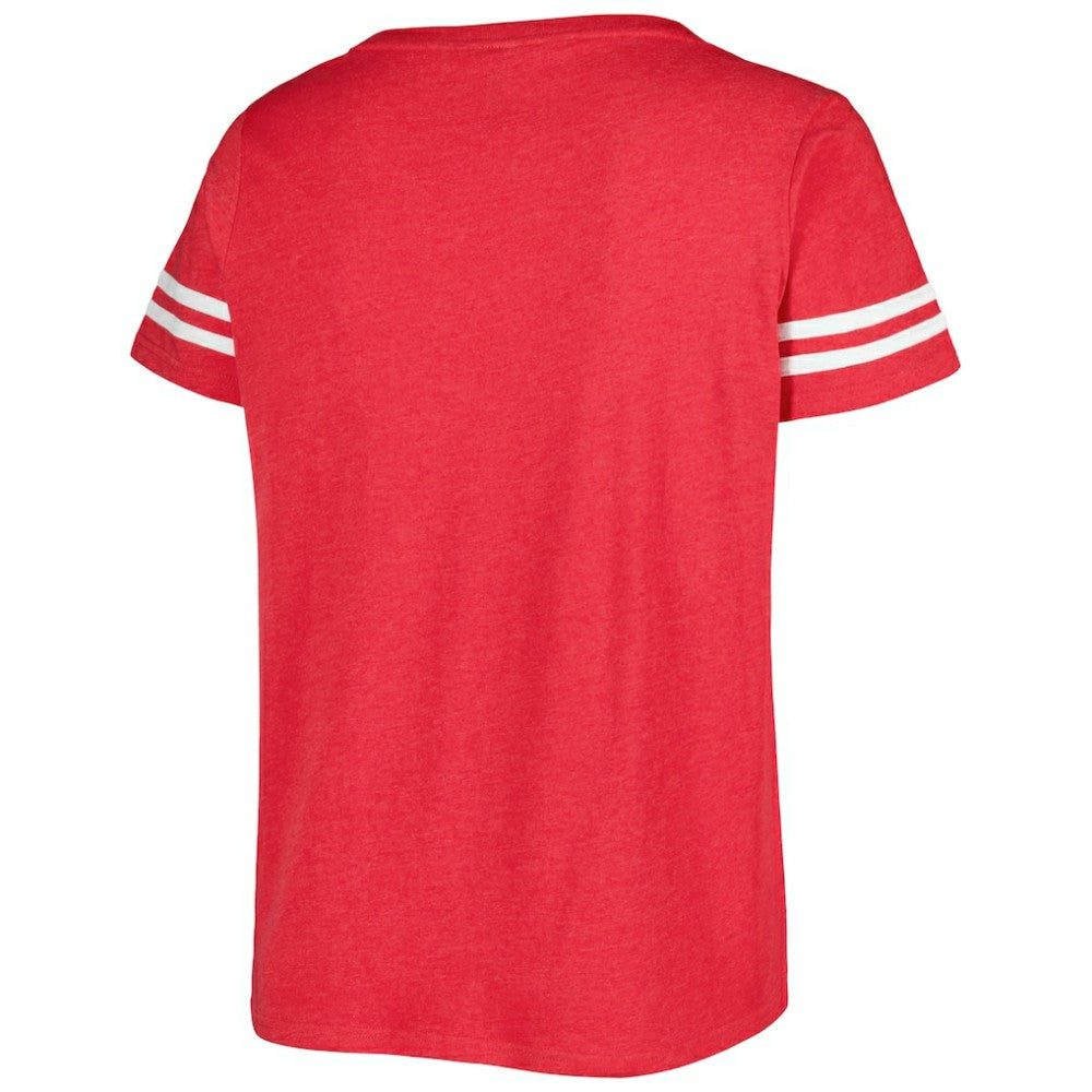 Washington Nationals Soft as a Grape Women's Plus Size V-Neck Jersey T-Shirt - Red - MLB Discount