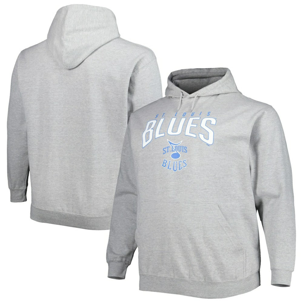 St. Louis Blues Fanatics Special Edition 2.0 Big & Tall Wordmark Pullover Hoodie - Heather Gray - NHL 5197721