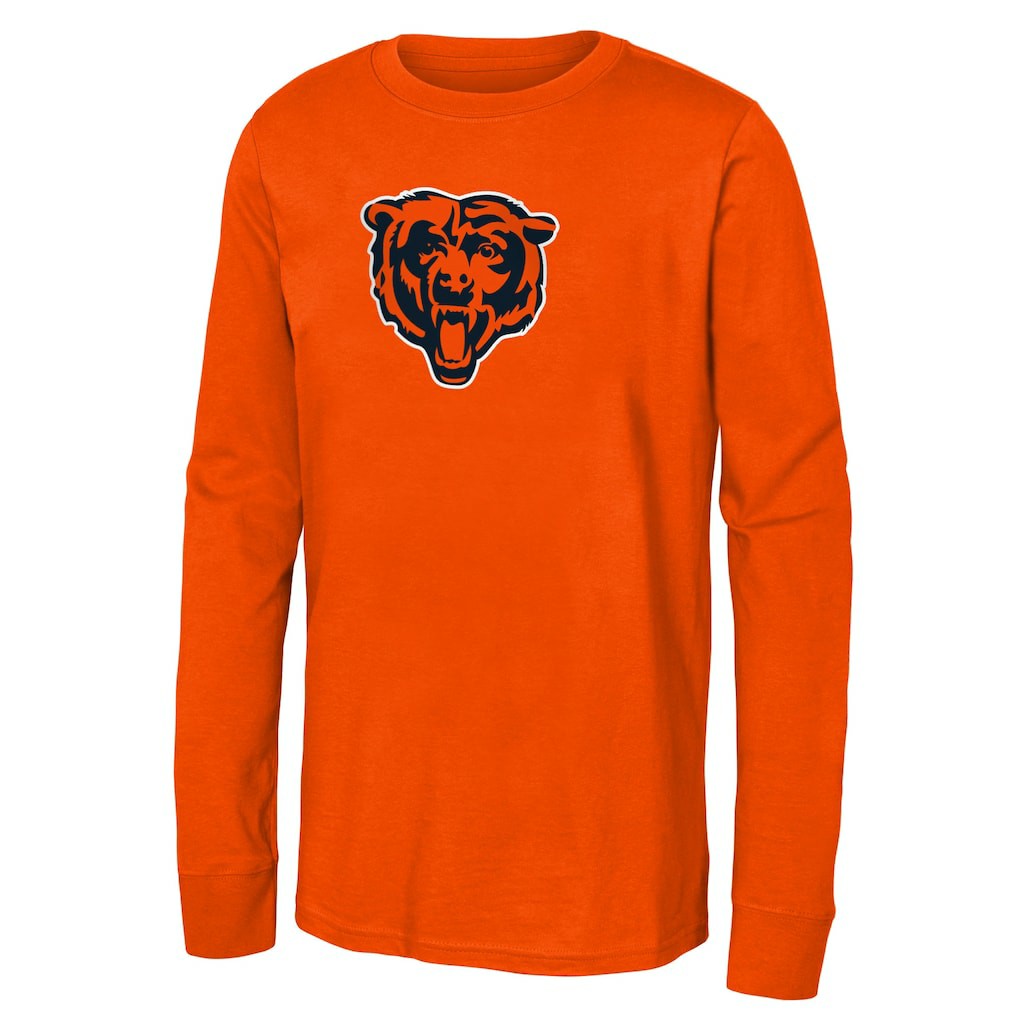 Chicago Bears Youth Primary Logo Long Sleeve T-Shirt Orange