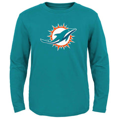 Miami Dolphins Youth Primary Logo Long Sleeve T-Shirt Aqua