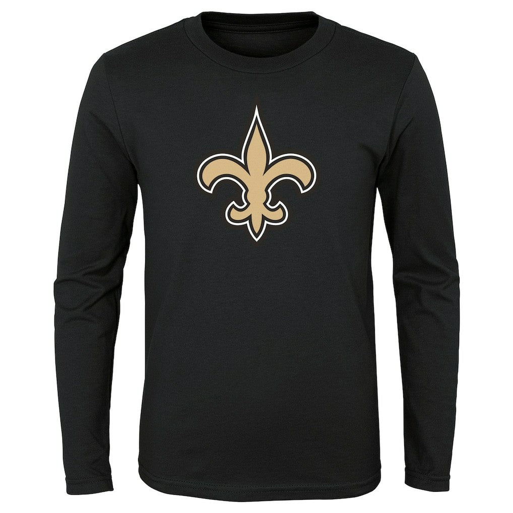 New Orleans Saints Youth Primary Logo Long Sleeve T-Shirt Black