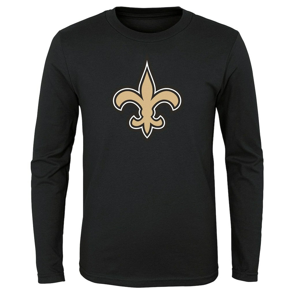 New Orleans Saints Youth Primary Logo Long Sleeve T-Shirt Black