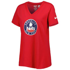 Brooklyn Nets Women's Local Performance V-Neck T-Shirt Red | Nike Near Me