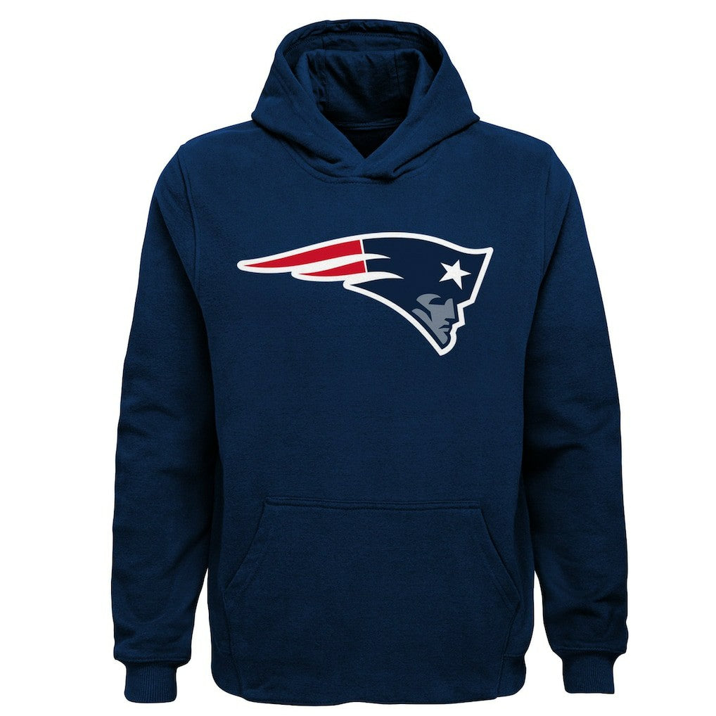 New England Patriots Youth Team Logo Pullover Hoodie Navy