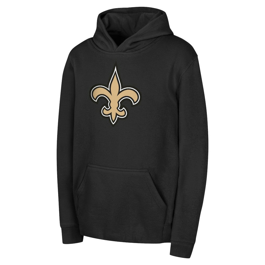 New Orleans Saints Youth Team Logo Pullover Hoodie Black