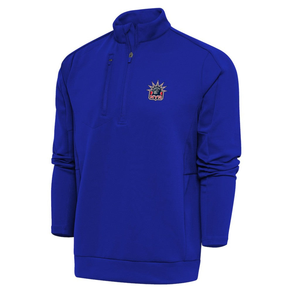 New York Rangers Antigua Special Edition 2.0 Generation Quarter-Zip Pullover Top - Royal - NHL 5205521