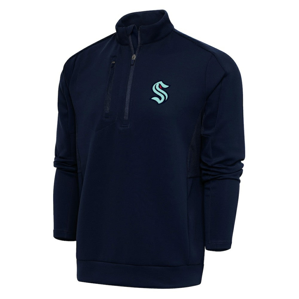 Seattle Kraken Antigua Special Edition 2.0 Generation Quarter-Zip Pullover Top - Navy - NHL 5205526