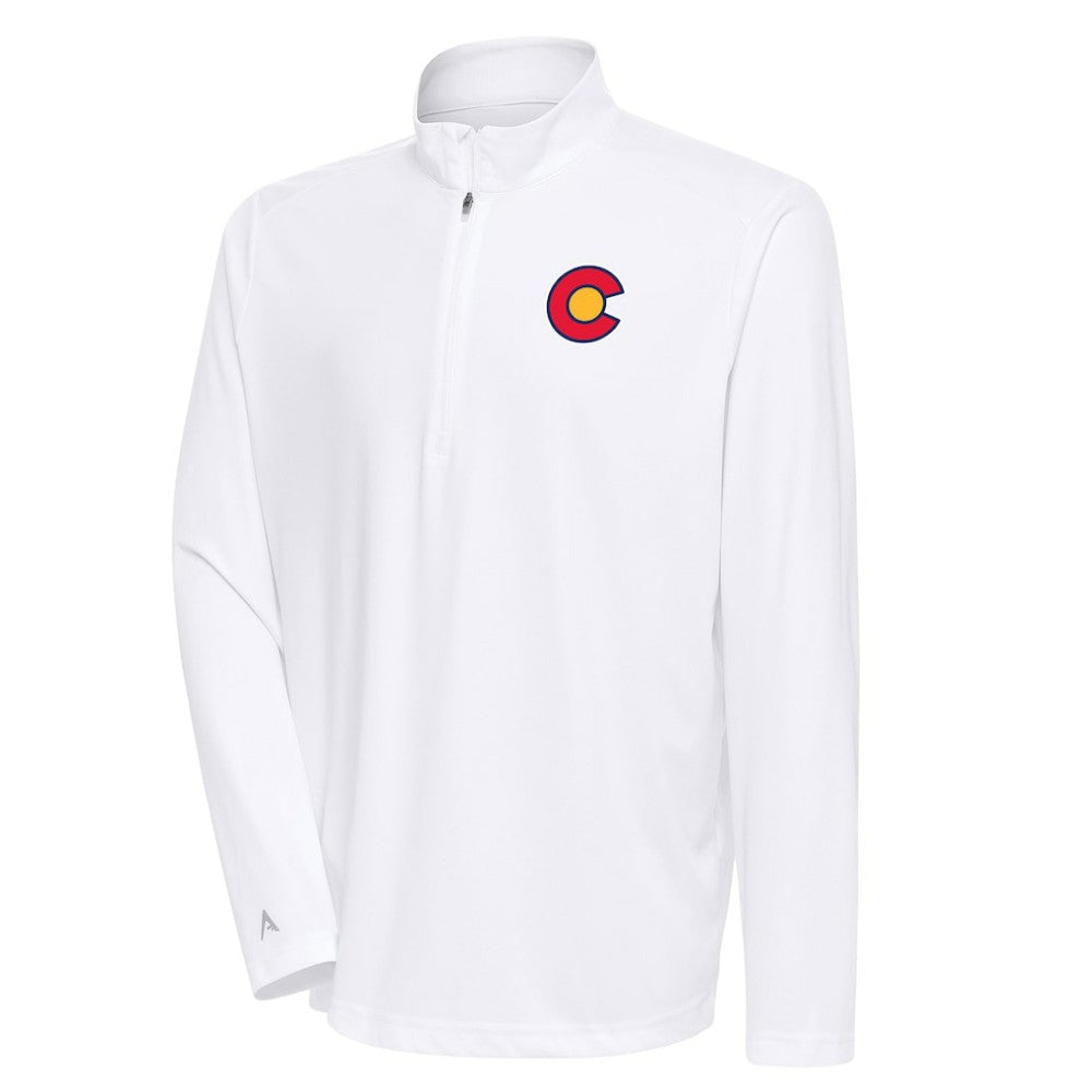 Colorado Avalanche Antigua Special Edition 2.0 Tribute Quarter-Zip Pullover Top - White - NHL 5205573