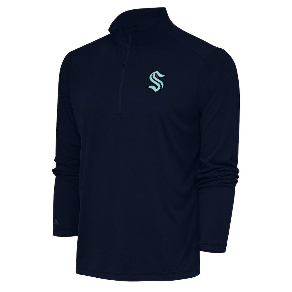 Seattle Kraken Antigua Special Edition 2.0 Tribute Quarter-Zip Pullover Top - Navy - NHL 5205590