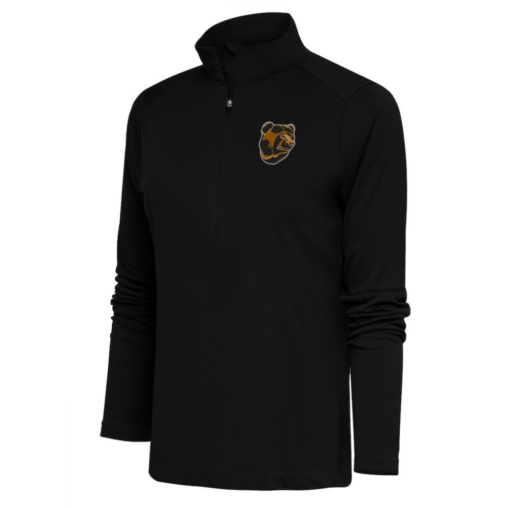 Boston Bruins Antigua Women's Special Edition 2.0 Tribute Quarter-Zip Pullover Top - Black - NHL 5206116
