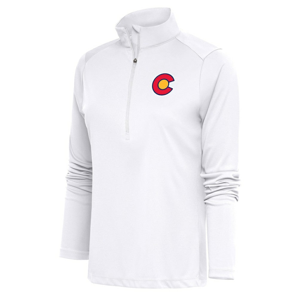 Colorado Avalanche Antigua Women's Special Edition 2.0 Tribute Quarter-Zip Pullover Top - White - NHL 5206121