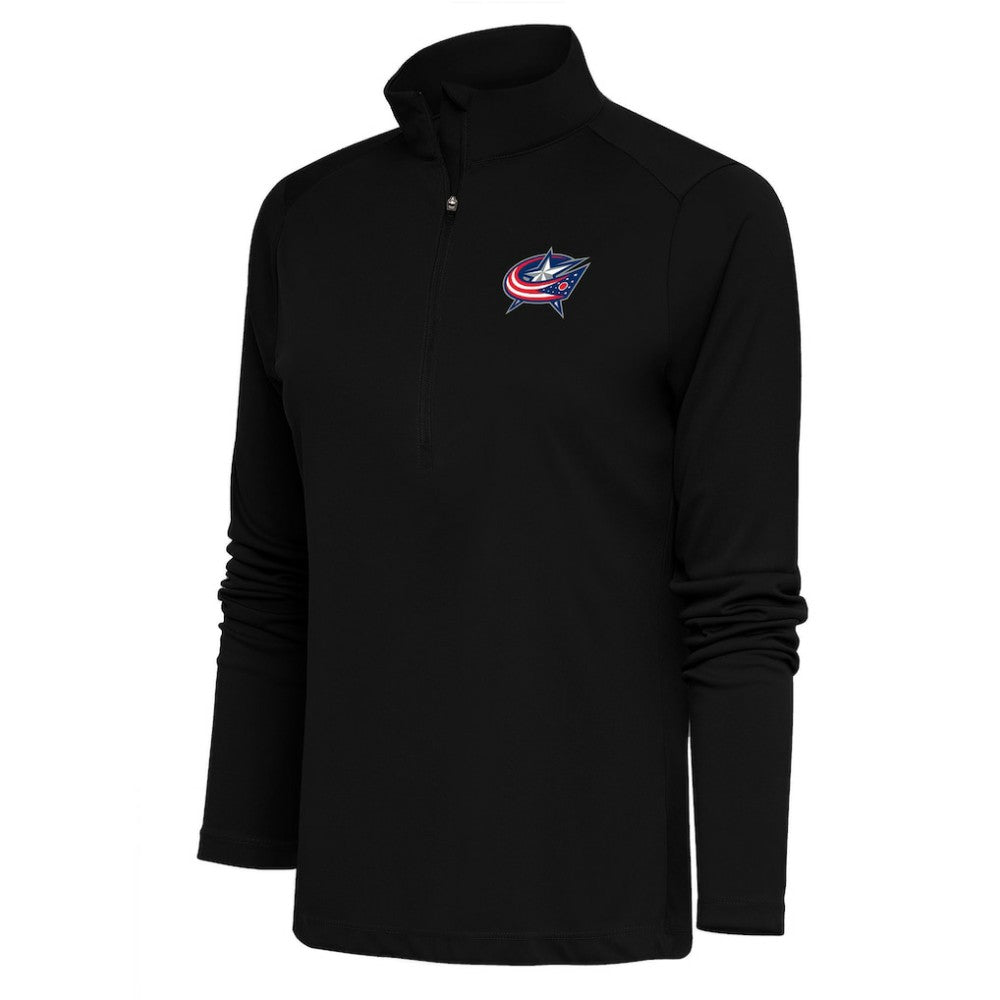 Columbus Blue Jackets Antigua Women's Special Edition 2.0 Tribute Quarter-Zip Pullover Top - Black - NHL 5206122