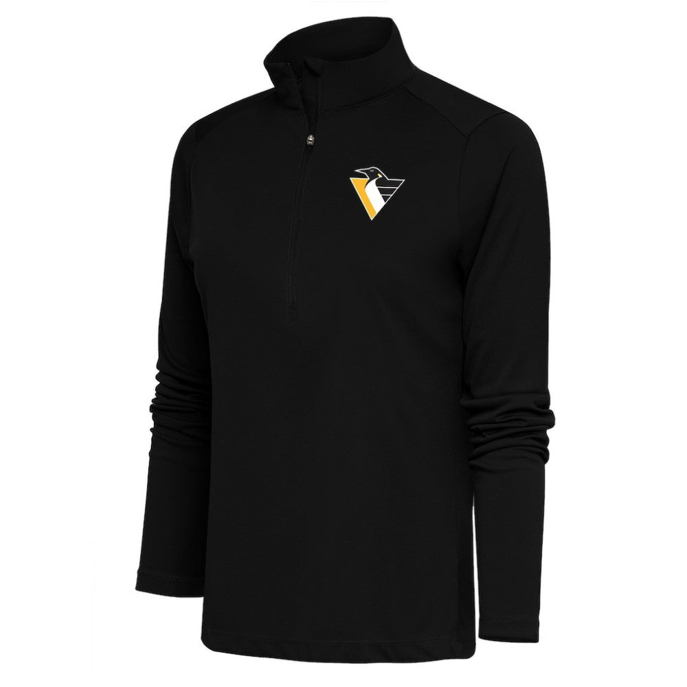 Pittsburgh Penguins Antigua Women's Special Edition 2.0 Tribute Quarter-Zip Pullover Top - Black - NHL 5206136