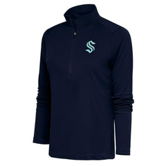Seattle Kraken Antigua Women's Special Edition 2.0 Tribute Quarter-Zip Pullover Top - Navy - NHL 5206138