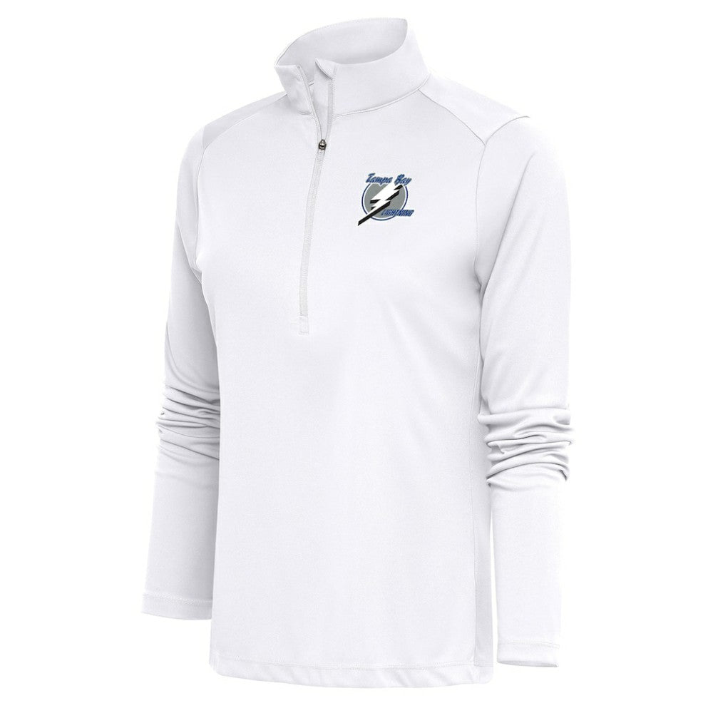 Tampa Bay Lightning Antigua Women's Special Edition 2.0 Tribute Quarter-Zip Pullover Top - White - NHL 5206140