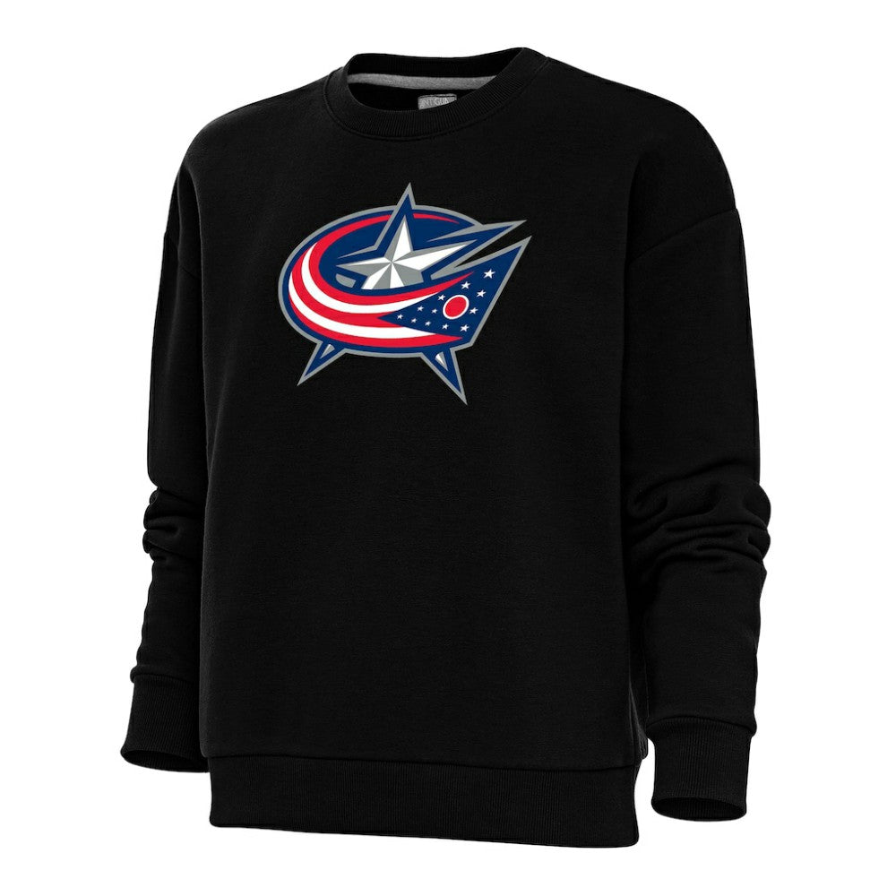 Columbus Blue Jackets Antigua Women's Special Edition 2.0 Victory Crewneck Pullover Sweatshirt - Black - NHL 5206154