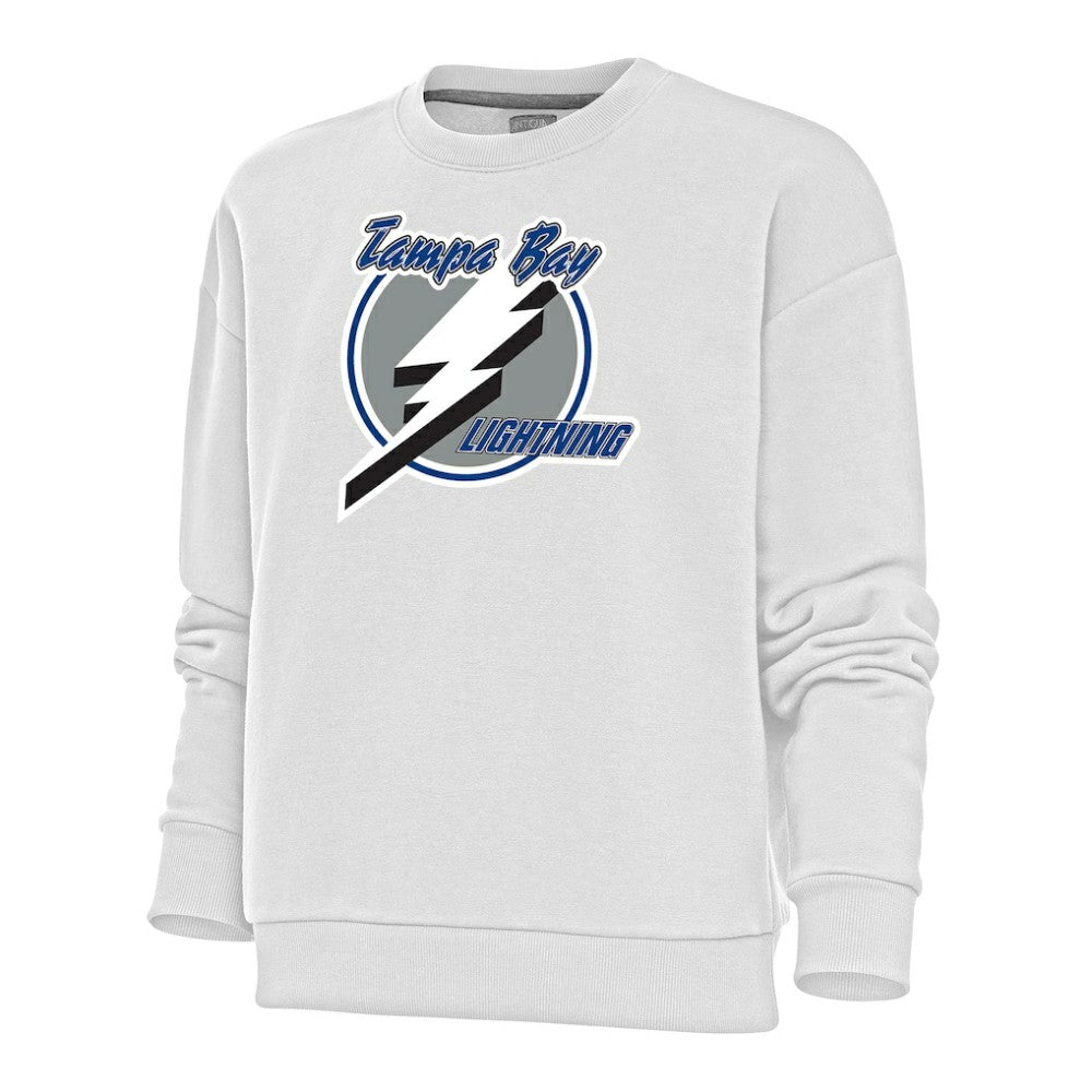 Tampa Bay Lightning Antigua Women's Special Edition 2.0 Victory Crewneck Pullover Sweatshirt - White - NHL 5206170