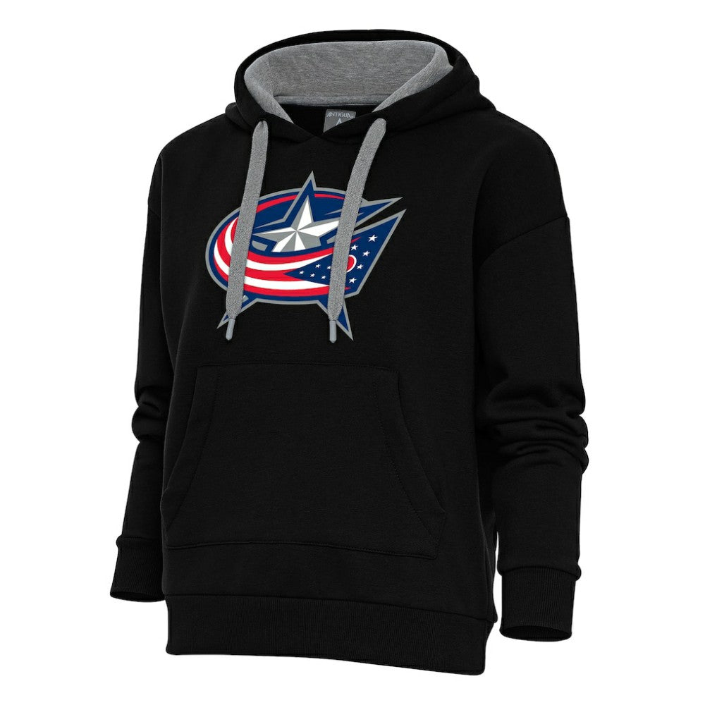 Columbus Blue Jackets Antigua Women's Special Edition 2.0 Victory Pullover Hoodie - Black - NHL 5206185