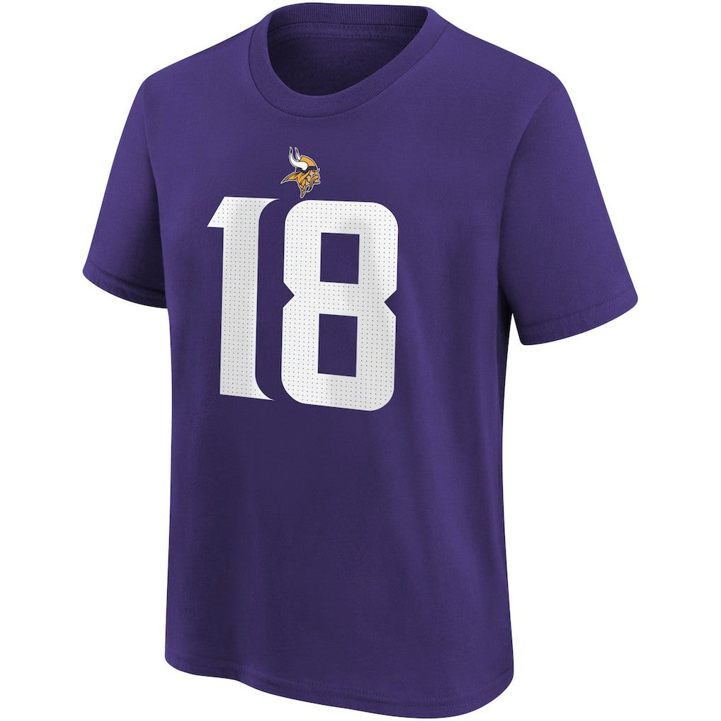 Nike Justin Jefferson Minnesota Vikings Youth Player Name & Number T-Shirt Purple