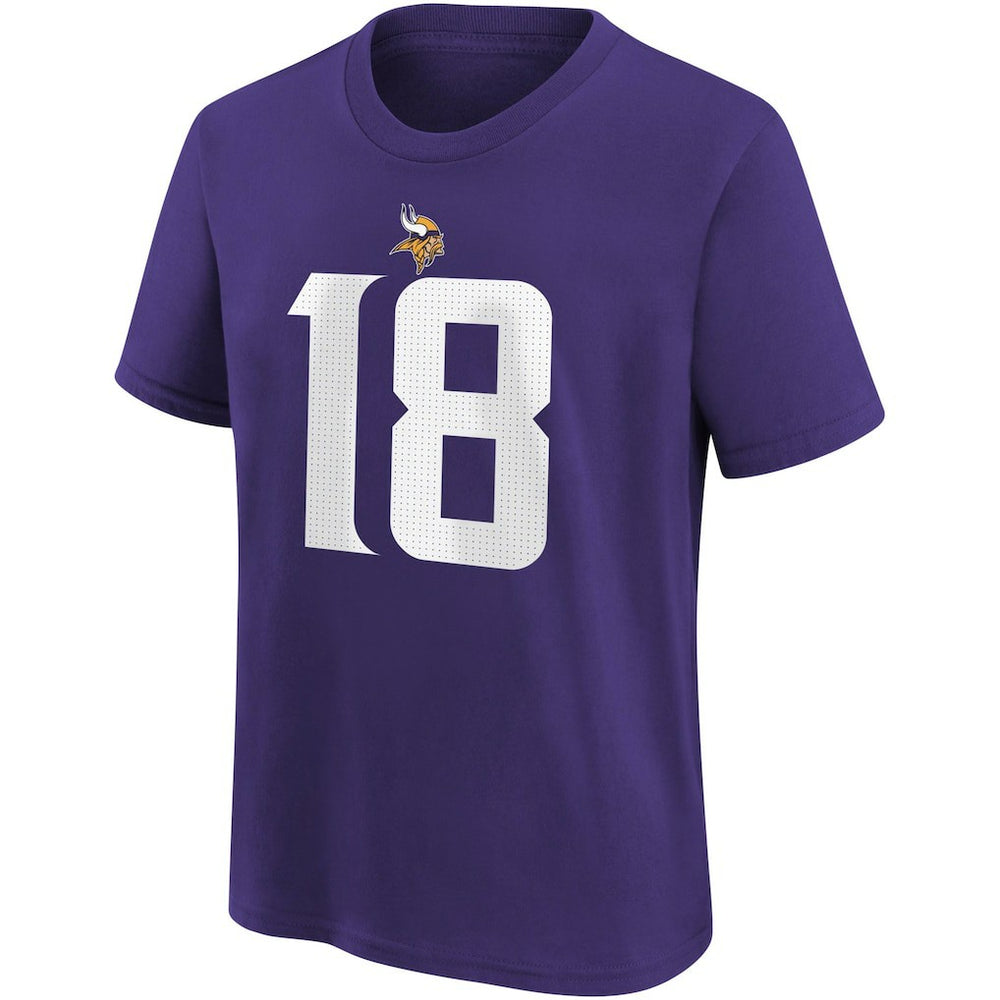 Nike Justin Jefferson Minnesota Vikings Youth Player Name & Number T-Shirt Purple